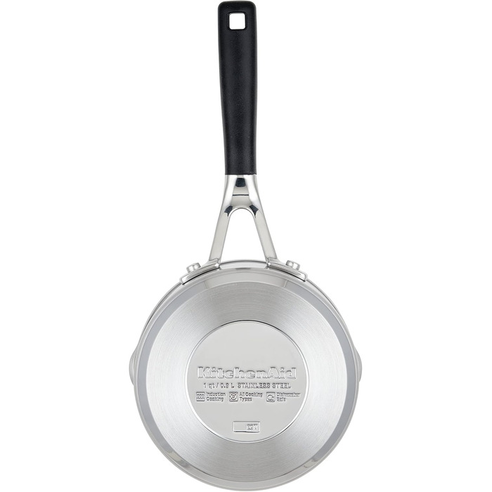 Набір кухонного посуду KitchenAid з нержавіючої сталі, 10 предметів, з поліруванням, включає каструлю 1 кварти