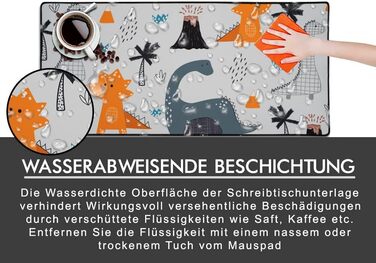 Килимок для столу XXL, ігровий Mousepad, Pad для клавіатури, стильний аксесуар для столу - покращує точність та швидкість, миється, ВОДОНЕПРОНИКНИЙ (DARK ) (Жовтий, Сірий)