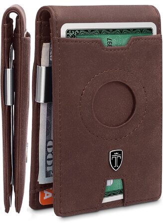 Гаманець Travando Rio Vintage Brown для чоловіків, RFID захист, мінімалістичний, тонкий, у подарунковій коробці