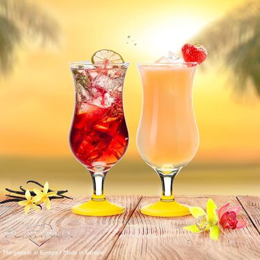 Набір келихів для коктейлів PLATINUX 6 шт, 400 мл (жовті) - Longdrink, Hurricane, Party