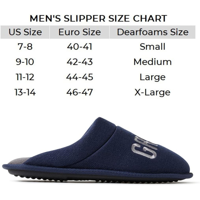 Тапочки Dearfoams для чоловіків, для нареченого/свідка, подарунок на весілля, великий розмір, темно-синій