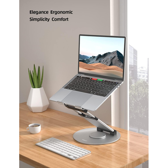 NULAXY Adjustable Laptop Stand - 360° Swivel Base, Height Adjustable up to 20
