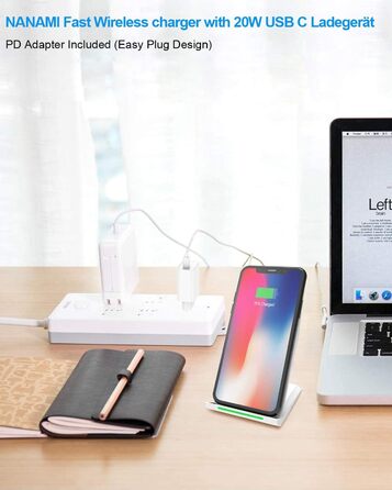 Бездротовий зарядний пристрій NANAMI 20W USB-C для iPhone 17/16/15/14/13/12/11 Max/XR/Pro/Mini, Samsung Galaxy S26/S25/S24/S23 Plus/Ultra – Білий