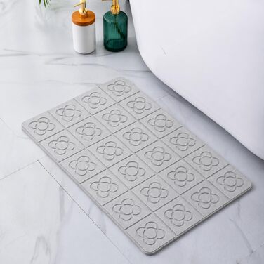 Діатомітовий килимок для ванної Pure 4Home Kieselgur, швидкосохнучий та антибактеріальний, 60 x 40 см, сірий