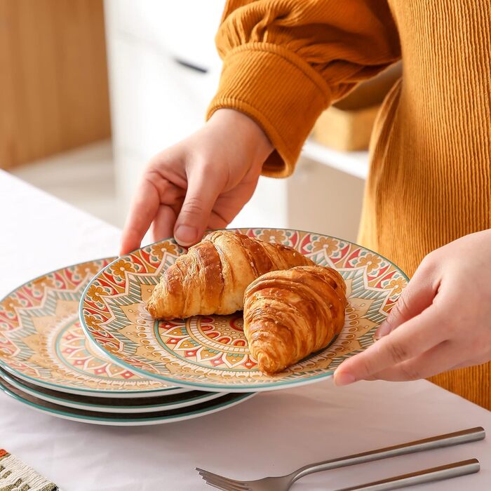 Сервіз столовий порцеляновий Vancasso MANDALA, 16 предметів, для 4 осіб, богемський стиль (Small Plate, Mandala-yellow)