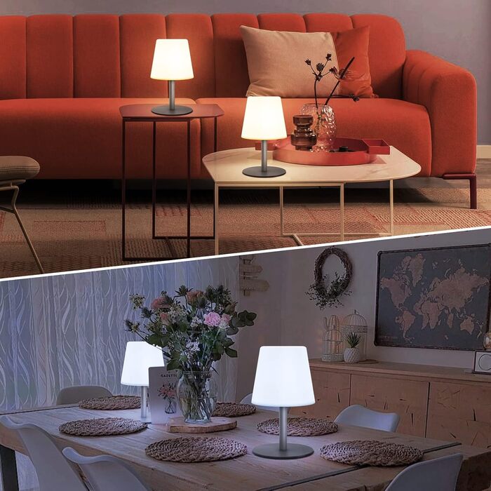 Акумуляторний світлодіодний настільний світильник MALUX з димером, теплий/холодний світ (3000K/7500K), водонепроникний IP44, сірий - для дому та саду