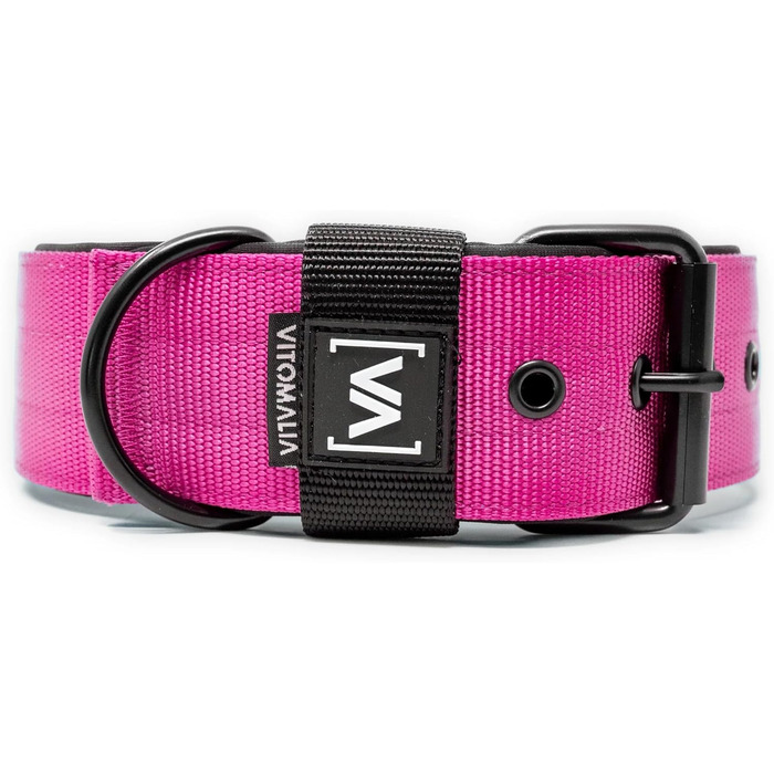 Нашийник для собак середнього розміру, 4 см, рожевий, з неопреновою підкладкою та нержавіючою застібкою