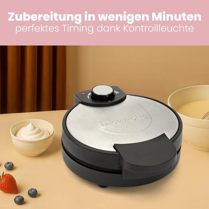 Clatronic® Heart-Shaped Waffle Maker with 7-Inch Non-Stick Plates - 1000W