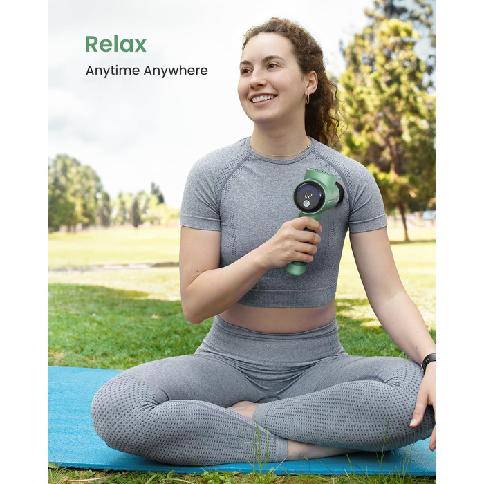 Масажер для м'язів RENPHO Active Massage Gun: глибокий масаж спини, розслаблення, USB-C зарядка, зелений