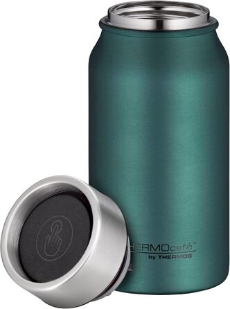 Термокружка THERMOcafé by THERMOS TC 0,5 л, нержавіюча сталь, ізоляція, для кави з собою, не протікає, 9 год гаряча & 18 год холодна, можна мити в посудомийній машині, без BPA (Green Mat, 350 мл)