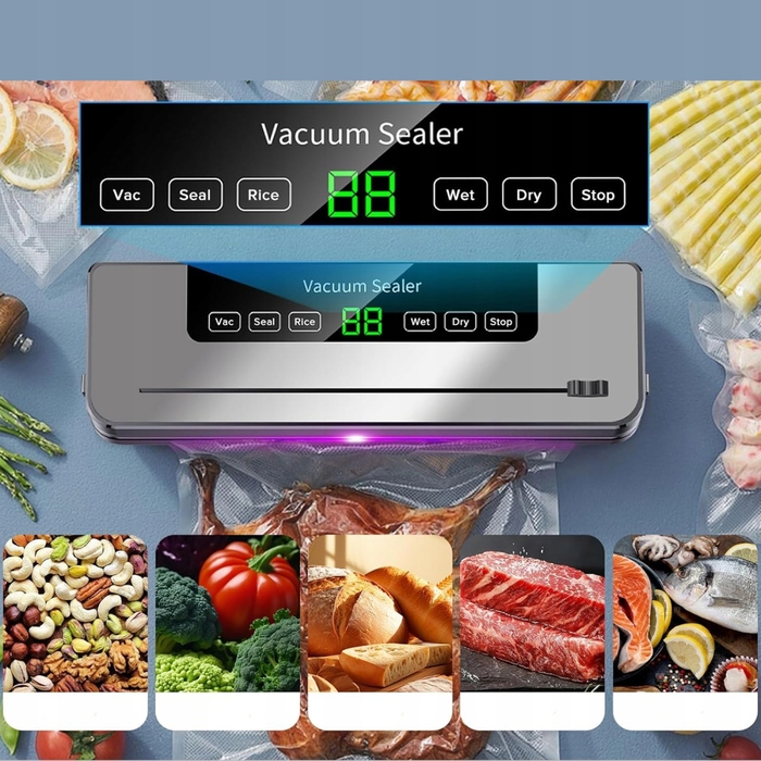 Вакууматор для продуктів: пакувальник з 5 режимами роботи для пакетів XXL