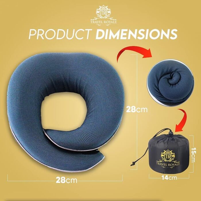 Подушка для шиї з Memory Foam 360° з підтримкою голови та підборіддя для літака, авто та дому - ергономічна, регульована