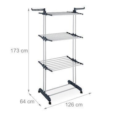 Relaxdays Clothes Rail Tower with Wheels