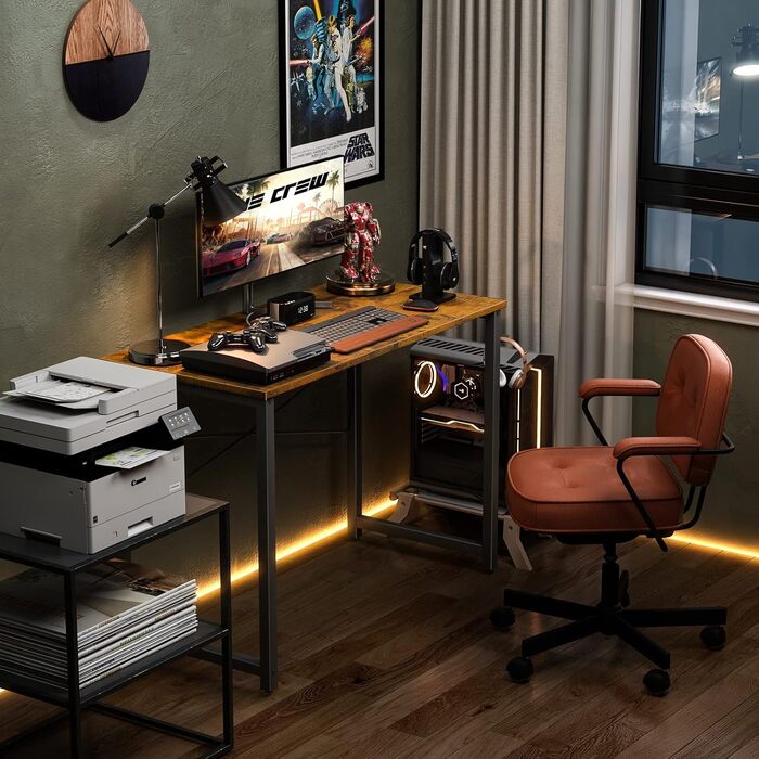 Комп'ютерний стіл Coleshome 32 дюйми (81,3 см) – білий мармур, золоті ніжки, для дому, офісу, студентів