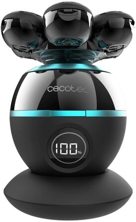 Електричний голчастий триммер Cecotec Bamba PrecisionCare для гоління голови, 7 плаваючих лез, 60 хв роботи, станція зарядки, дисплей, портативний, легке очищення