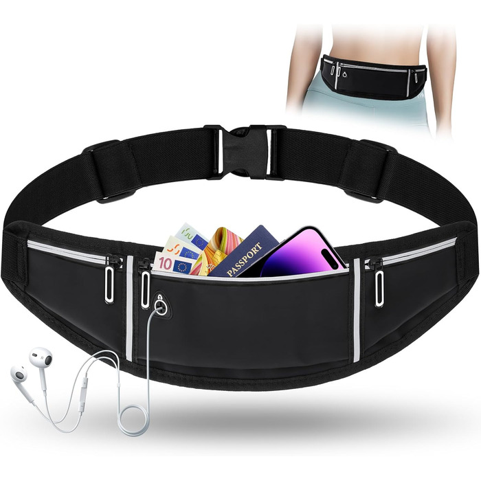 Поясна сумка-тримач для телефону Alyvisun - спортивна поясна сумка для бігу, фітнесу, подорожей (чоловіча/жіноча)
