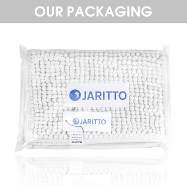 Килимок для ванної кімнати Jaritto з мікрофібри, 40x60 см, білий. Нековзкий, швидковисихаючий, для душу та туалету. Машинне прання.