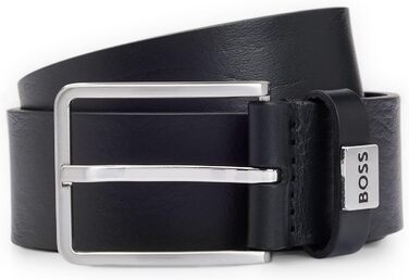 Чоловічий шкіряний ремінь BOSS Elio з логотипом, чорний
