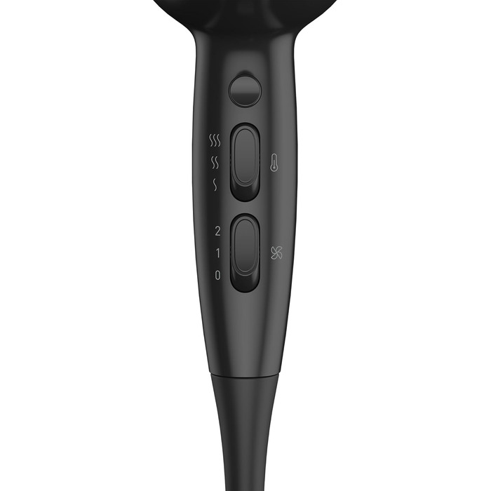 Фен GRUNDIG HD 3700 B 1800 Вт, 3 режими температури, 2 швидкості, холодний обдув, керамічне покриття, 1.8 м, чорний/вишневий, 2023 модель