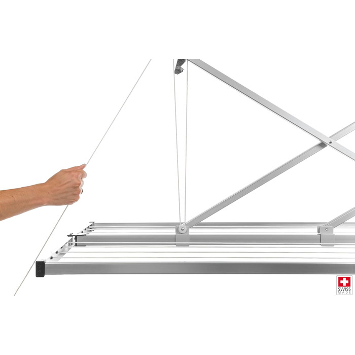 Стеляна сушарка для білизни stewi Deckentrockner Libelle XL Blackline, сріблясто-чорна