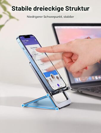 Підставка для планшета JSAUX з алюмінію, регульований тримач для iPad, Samsung Galaxy Tab, Kindle Fire, Steam Deck, ROG Ally, Switch та iPhone (Сірий)
