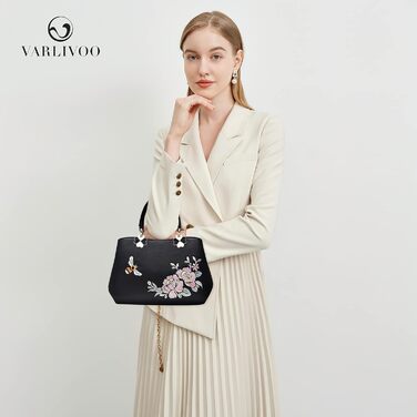 Жіноча сумка VARLIVOO з вишивкою, шкіра PU, кросбоді, для подорожей і роботи