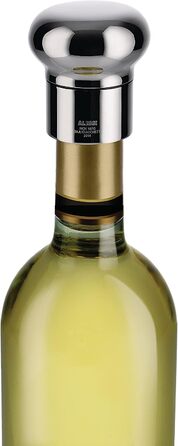 Alessi Noè GIA12 - Hermetic Bottle Stopper Design for Wine and Champagne Bottles, Polished, 10 x 8 x 14 cm