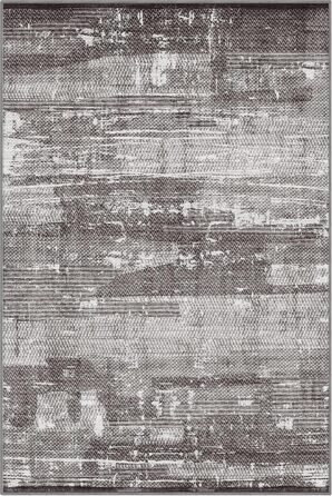 Килимок для дому COLOR&GEOMETRY 60x90 см з TPE-покриттям, сірий (чорно-білий), низький профіль, миється