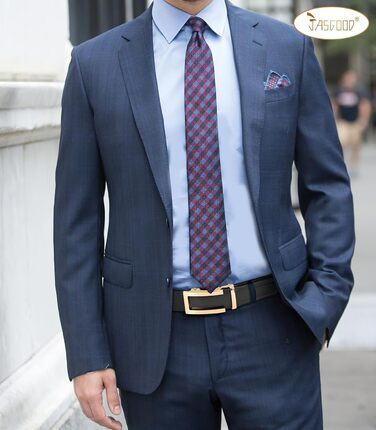 Чоловічий шкіряний ремінь JasGood з автоматичною пряжкою, регульований, без дірок, ширина 35 мм (06-чорний, 130 см, обхват талії 101-115 см)