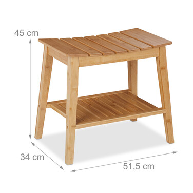 Relaxdays Bamboo Stool with Storage