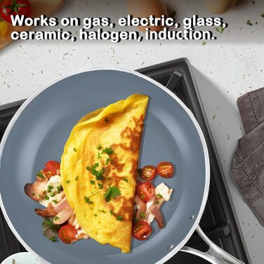 Набір посуду Cook N Home 10 предметів з антипригарним покриттям, сірий (кераміка)