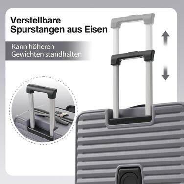 Набір валіз Merax TSA: 3 валізи (M, L, XL) з TSA-замком, телескопічним ручками та 4 колесами, чорний колір, PP-матеріал