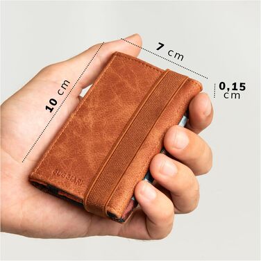 GUGGIARI® Slim Wallet with Coin Pocket made of Microfiber Jacquard with RFID Protection - Slim Wallet for Credit Cards - Credit Card Case - Wallet for on the Go