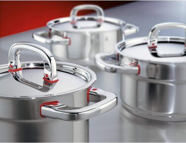 Каструля WMF Premium One з однією ручкою 16,5 см з кришкою, 1,5 л, з внутрішньою шкалою, з нержавіючої сталі Cromargan, з отвором для пари, для індукційних плит