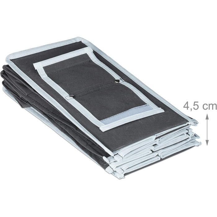 Органайзер для шафи Relaxdays з тканини, 6 відділень, 2 шухляди, сірий, 82x30x14,5 см