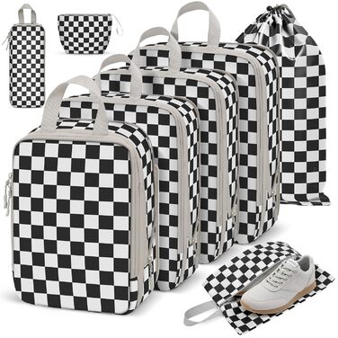 Набори для організації багажу VnioLife: 8 шт. Компресійні куби для подорожей, сумки-органайзери для валізи, рюкзака (Блакитний)