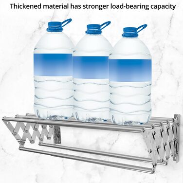 Сушарка для білизни настінна розкладна QWORK® 7 стержнів для балкону та пральні