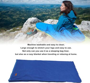 Enforose Sleeping Bag Liner, Super Thick Fleece, Soft Sleeping Bag Liner, Blanket, Lightweight Zippered Sleeping Bag Liner for Camping Trips