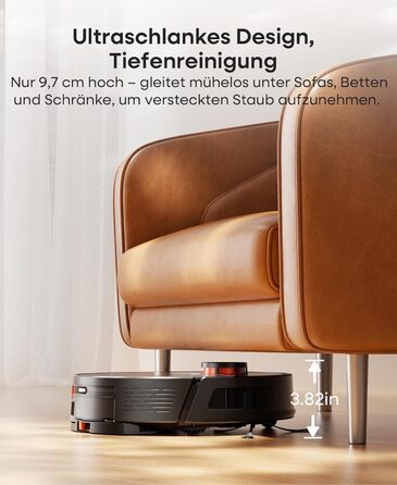 Робот-пилосос з функцією миття 7000Pa, з базою самостійної очистки 3.5L, час роботи 180 хв, LiDAR навігація, для прибирання шерсті тварин, килимів та твердих підлог, керування через додаток, чорний