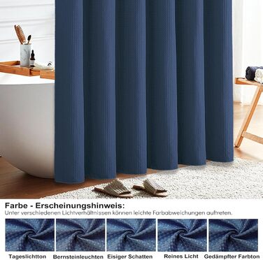 Шторка для душу BTTN, вафельна тканина, 180x200 см, антигрибкова, важка, водонепроникна, з 12 гачками, зелена, преміум-якість