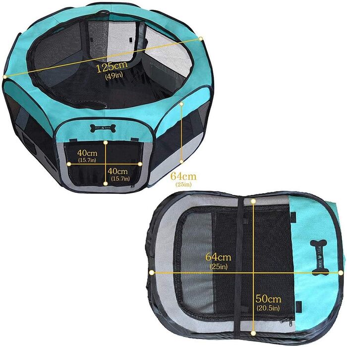 Клітка-забіг для тварин Melko Welpenlaufstall 125x125x64 см, розкладний, для собак, котів, кроликів