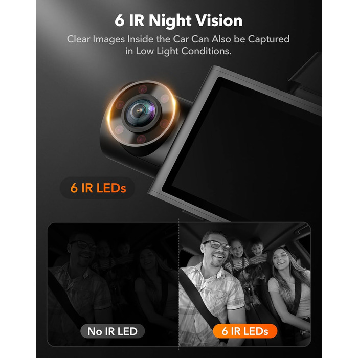 WOLFBOX i07: Автомобільний відеореєстратор 3-камерний з WiFi GPS, 4K+1080P+1080P, 2.5K+1080P+1080P, LCD 3