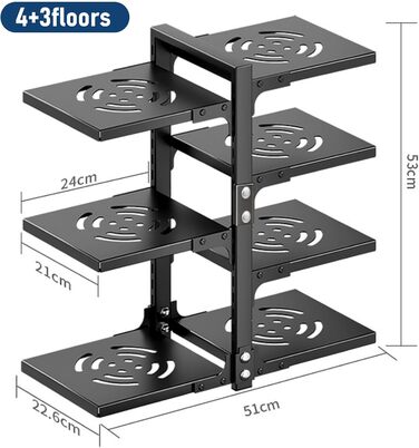 Pot Organizer, 7 tiers, adjustable, sturdy, for kitchen cabinets, versatile, for pots and pans