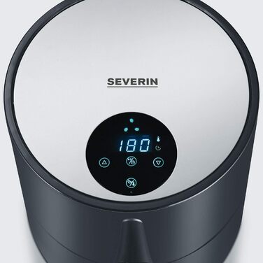 SEVERIN компактна аерофритюрниця Slim, 1.8 л, чорна, без жиру, інноваційна технологія гарячого повітря, для картоплі фрі, FR 2455