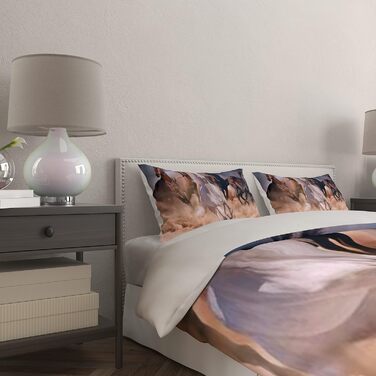 Комплект постільної білизни JEFFEL Horse 135x200 см, дитяча постільна білизна, кінський мотив 3D мотив тварини, мікрофібра, дуже м'яка, дитячий комплект постільної білизни з підковдрою та наволочкою (220x240cm, Horse-2) 220x240cm Horse-2