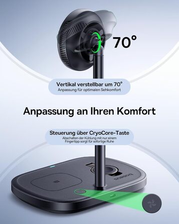 Baseus EnerFill 3-в-1 Бездротова Зарядка з Охолодженням TEC, 22.5W, для Apple Watch, iPhone 16/15/14/13/12 Pro Max, AirPods, з 45W Швидкою Зарядкою