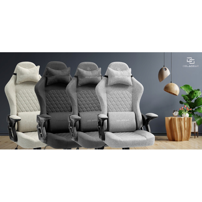 Ігрове крісло DELAGEAR G 404, темно-сіре, тканинне