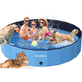 Meowant Foldable Dog Pool, Dog Bathtub, Splash Pool Large Thickened PVC, Extra Large Outdoor Foldable Kids Pool, Portable Non-Slip Dog Splash Pool, No Pump Required (272 x 50 cm) (220*40cm)