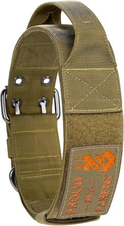 OneTigris Пояс для собак 5 см з ручкою та патчем, великі породи (XL, Коричневий)