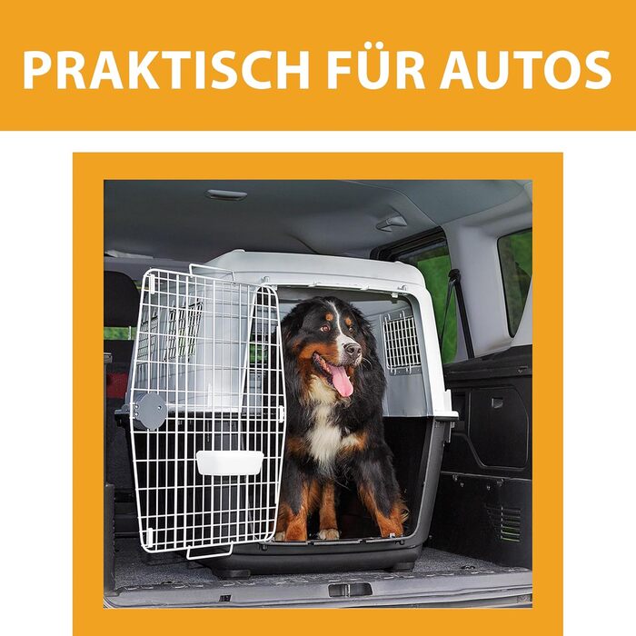 Транспортна переноска для собак Ferplast ATLAS 50, сіра, 55,5 x 81 x 59,5 см, для середніх собак